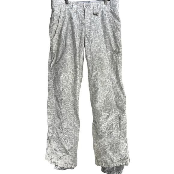 Sims Snowboarding Ski Snow Pants Womens Size Large 100% Nylon Gray White STAINS - Picture 1 of 8